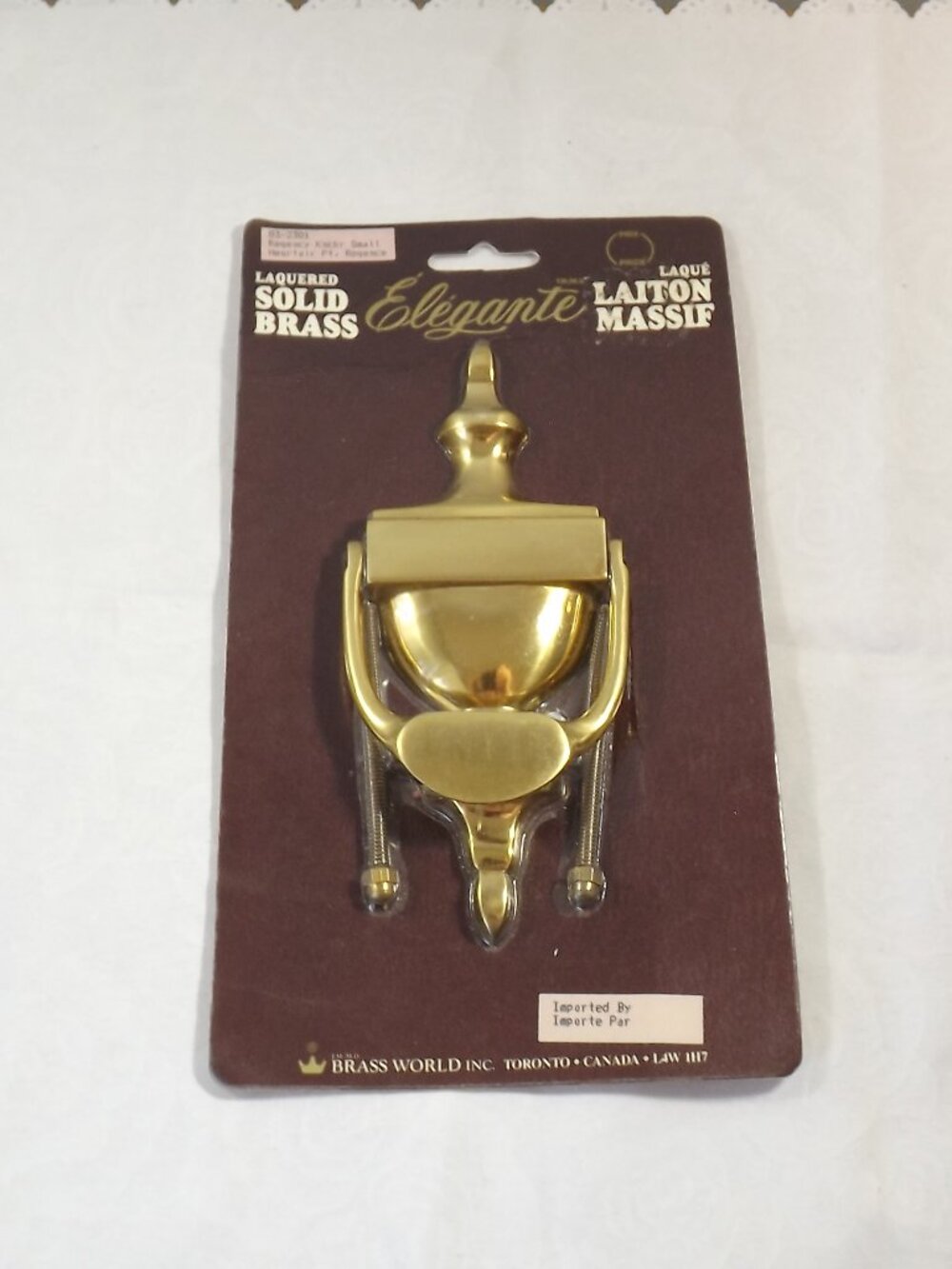 Elegante Solid Brass Door Knocker - Polished Gold Finish